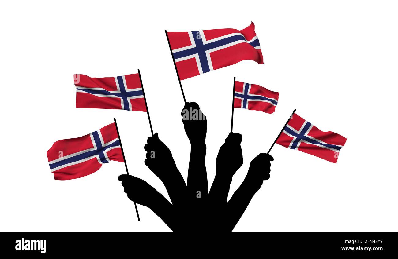Norway national flag being waved. 3D Rendering Stock Photo - Alamy