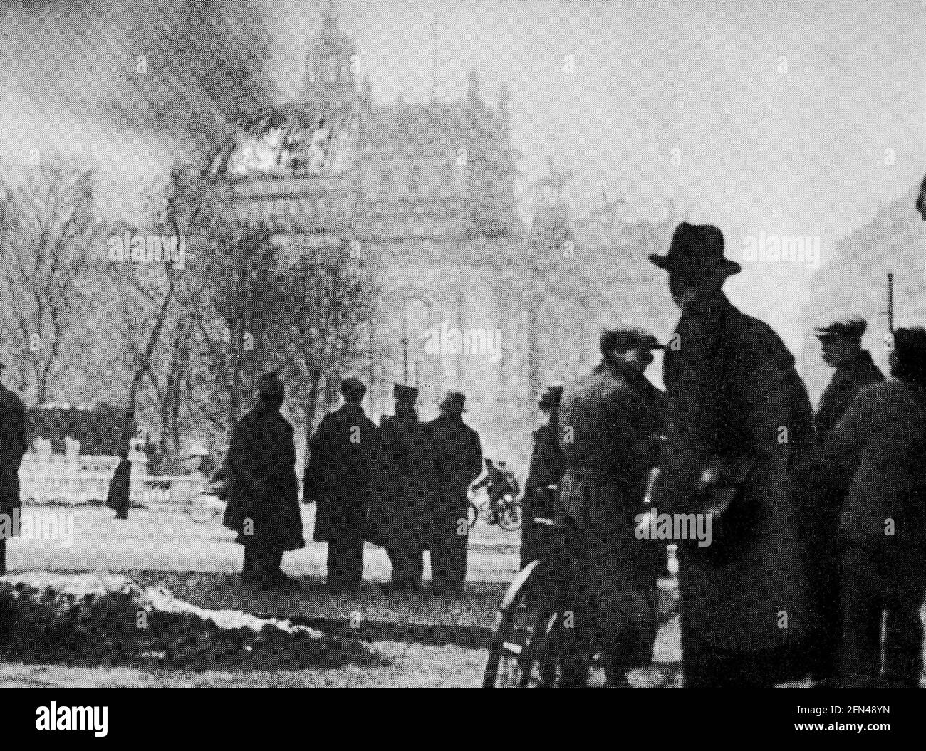 geography / travel, Germany, events, Reichstag fire, Berlin, 27.2.1933, EDITORIAL-USE-ONLY Stock Photo