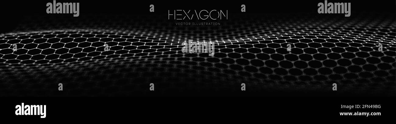Hexagon wave vector template. Modern 3d graphic geometric background ...