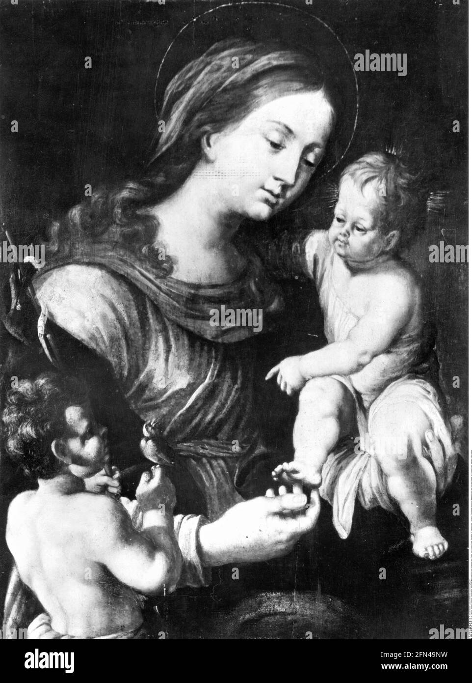 religion, Christianity, Madonna / Mary with child and John the Baptist, by Lorenzo Costa, painting, ADDITIONAL-RIGHTS-CLEARANCE-INFO-NOT-AVAILABLE Stock Photo