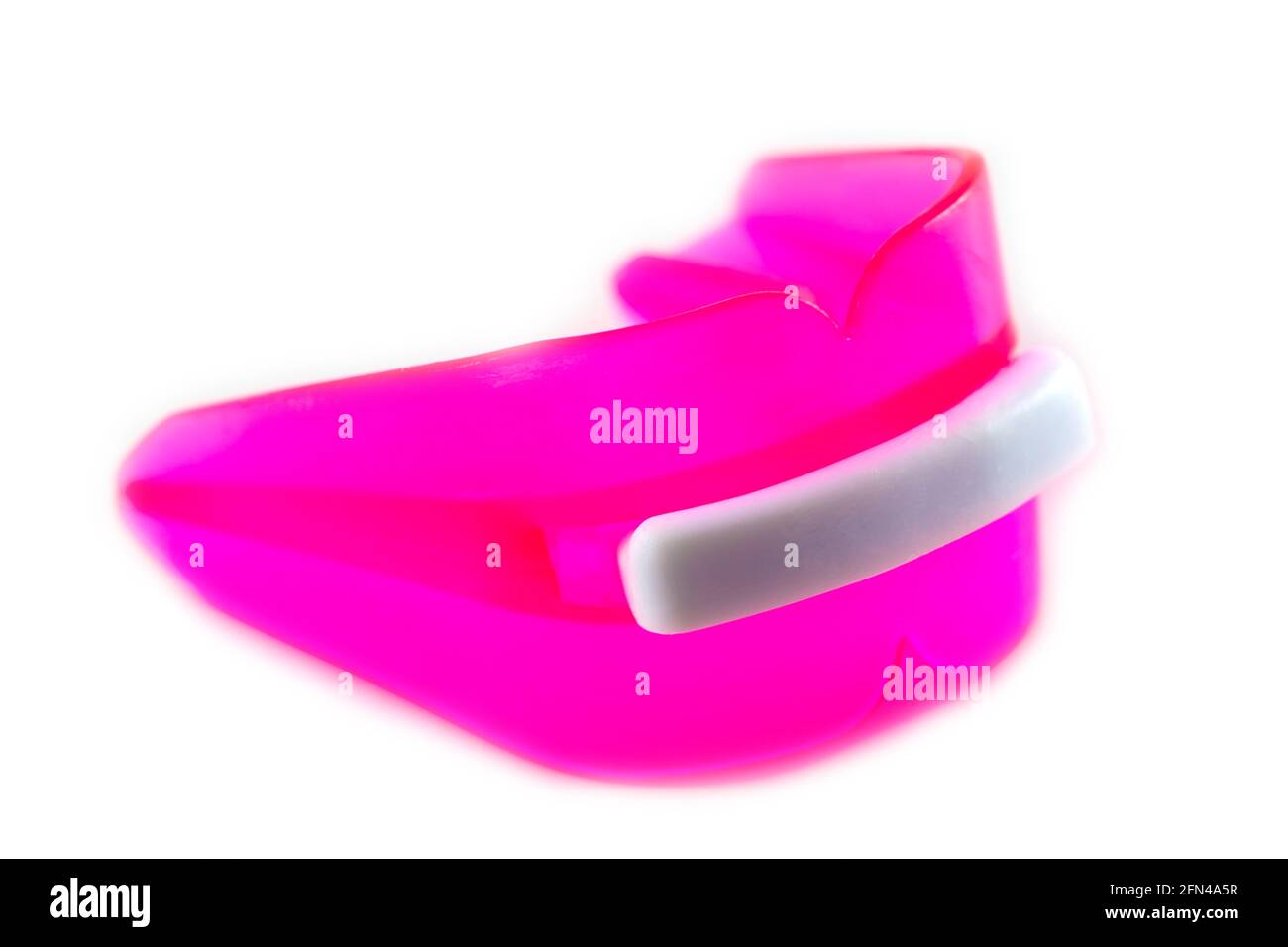 Giddaa Boil Bite Custom Fit Mouth Guard colorful mouth guard on white background Stock Photo