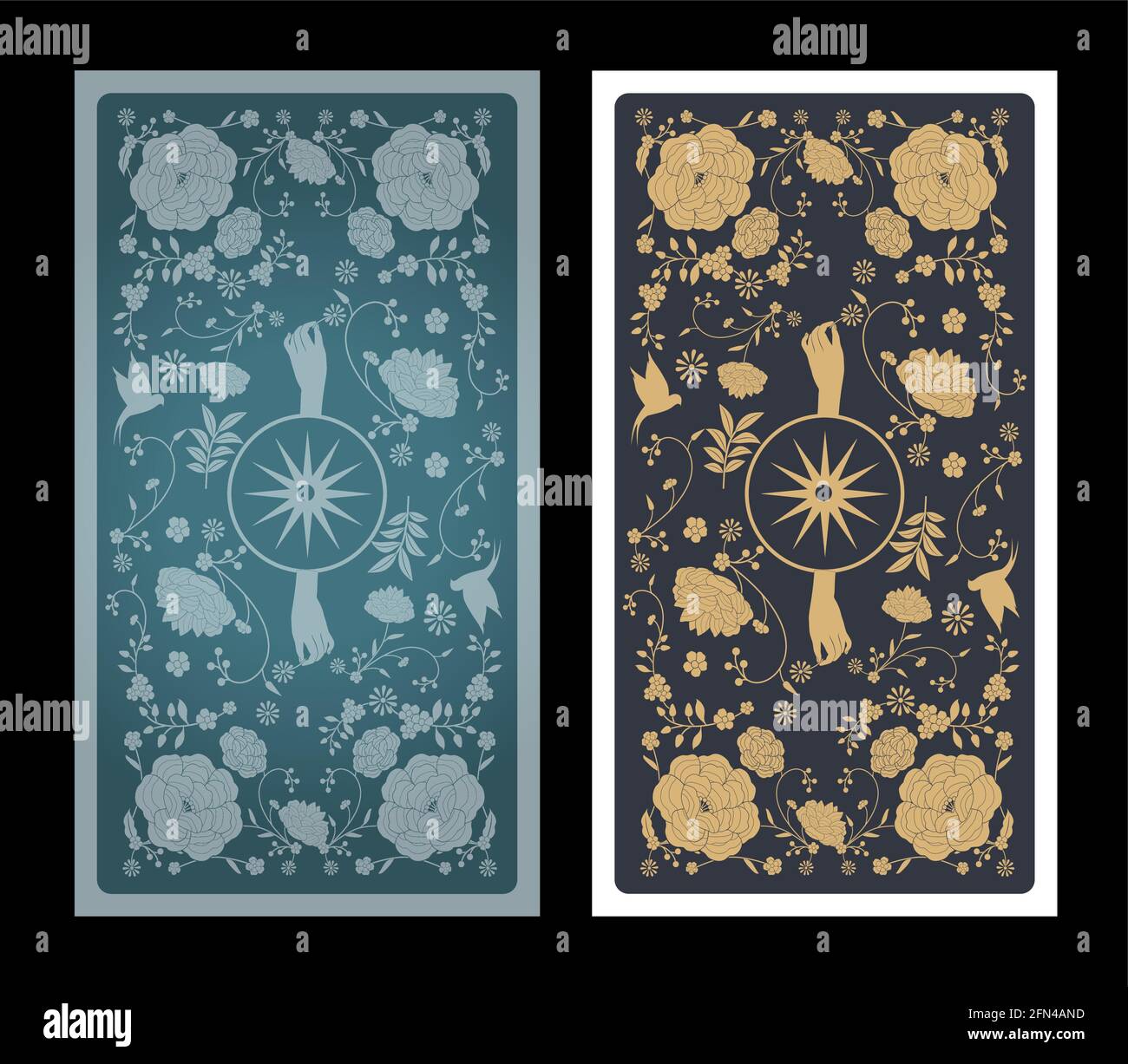 Tarot card or playing card back with vintage ornamental patterns victorian  style Stock Vector Image & Art - Alamy