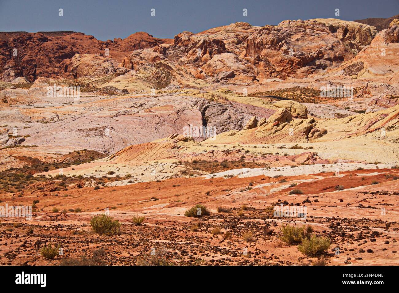 Fiery Rocks Nevada Colorful rocks of Fire Wave in Valley of Fire State Park in Nevada in ...