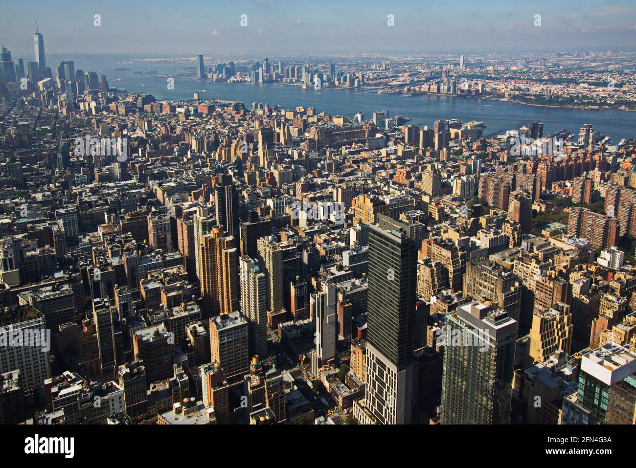 Aerial view of Manhattan and Hudson River in New York Stock Photo - Alamy