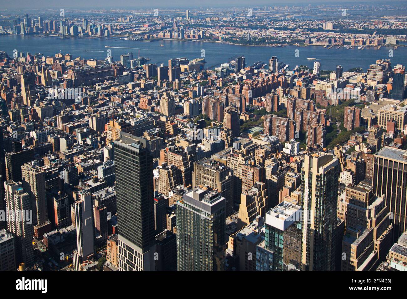 Aerial view of Manhattan and Hudson River in New York Stock Photo - Alamy