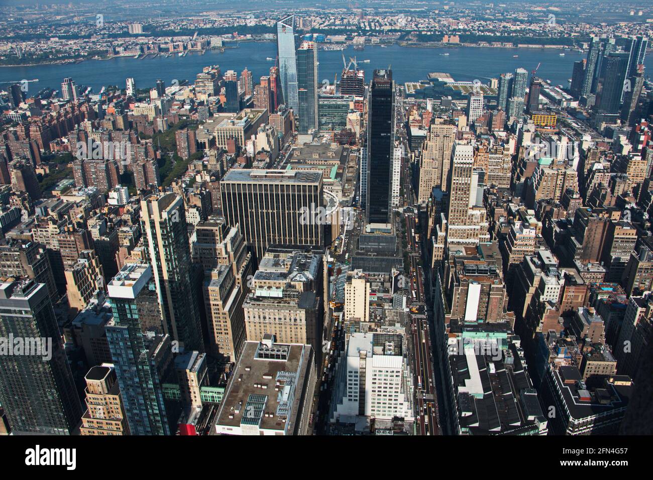 Aerial view of Manhattan and Hudson River in New York Stock Photo - Alamy