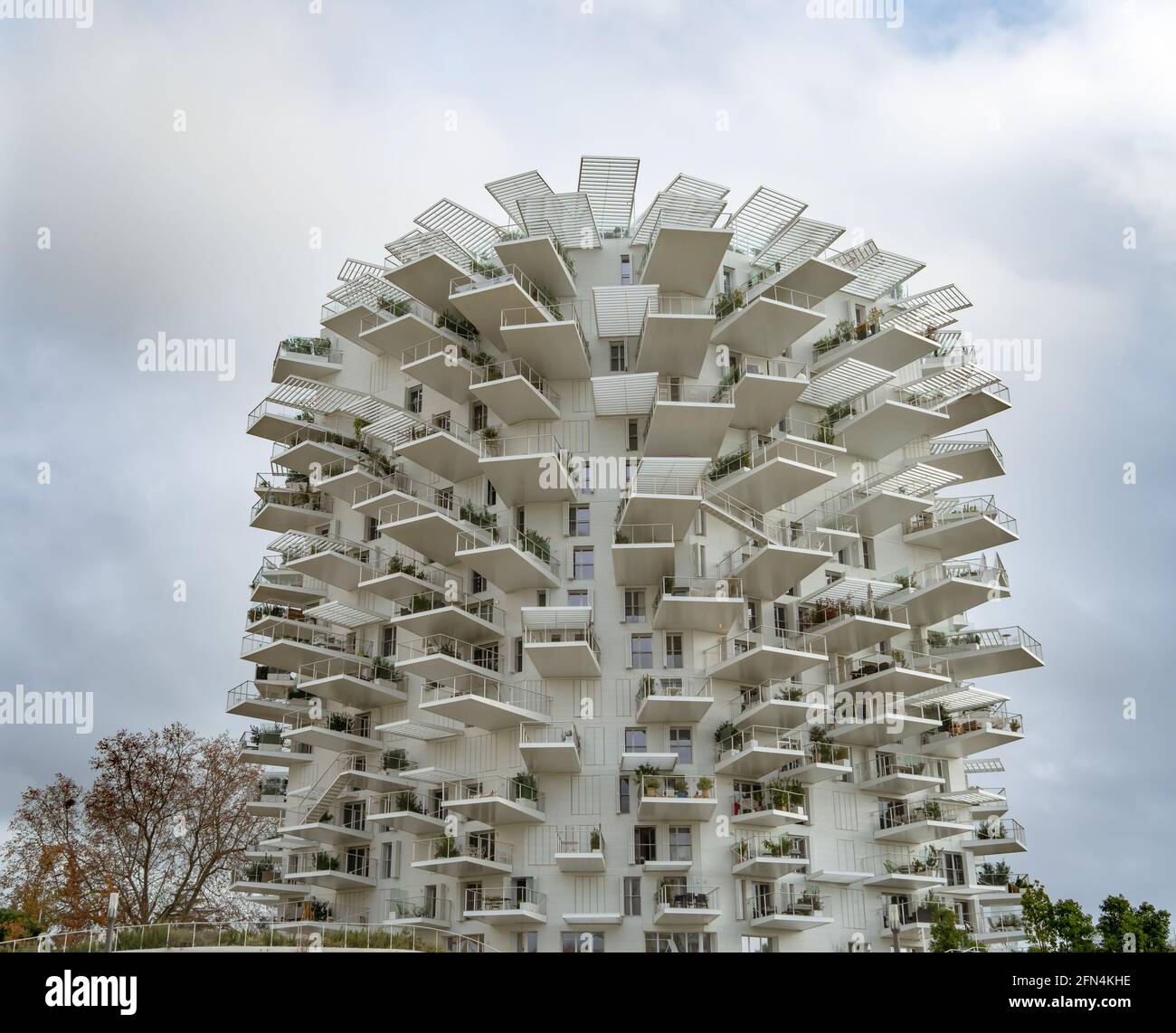 The iconic building L'arbre blanc in Montpellier, France Stock