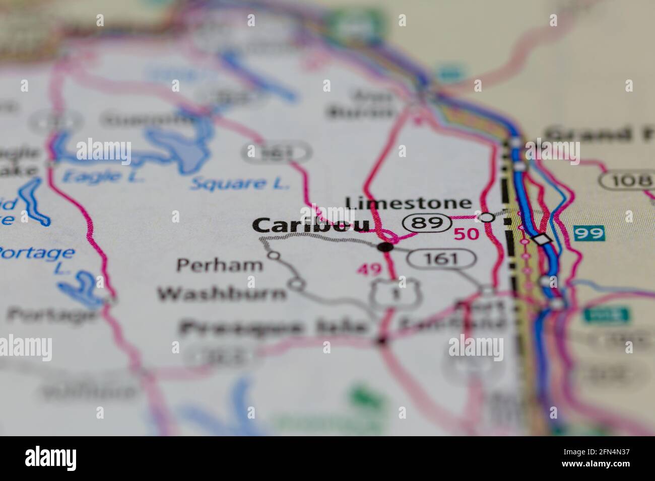 Caribou maine map hi-res stock photography and images - Alamy