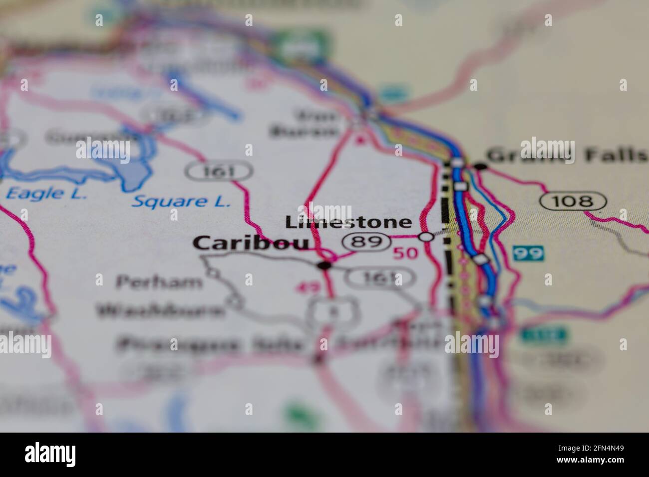Limestone Maine USA shown on a Geography map or road map Stock Photo Alamy