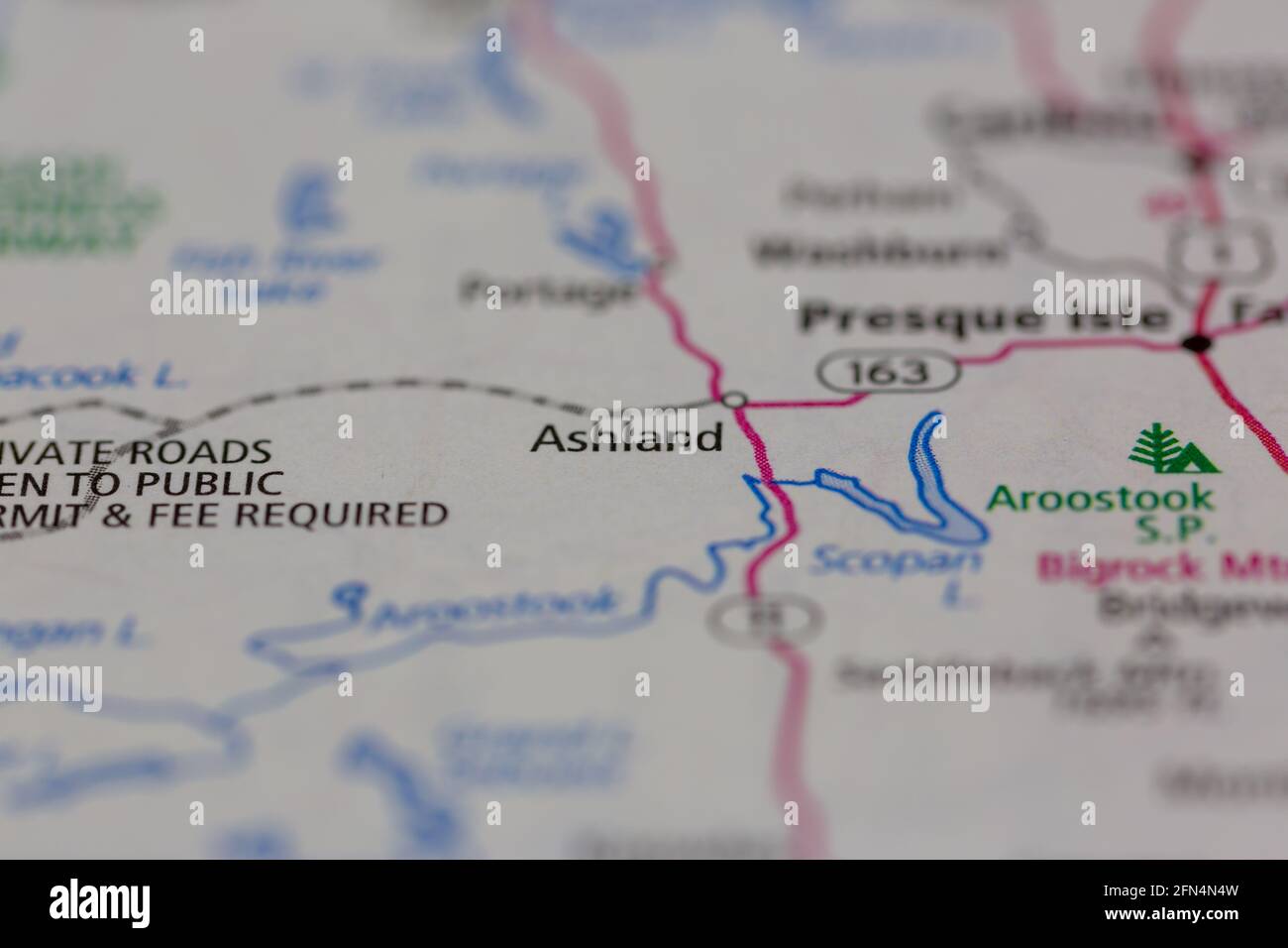 Ashland Maine USA shown on a Geography map or road map Stock Photo Alamy