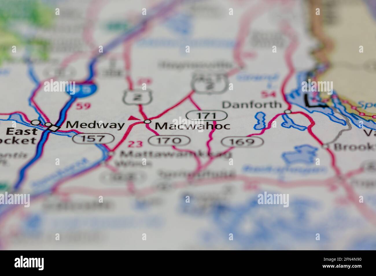 Macwahoc Maine USA shown on a Geography map or road map Stock Photo Alamy