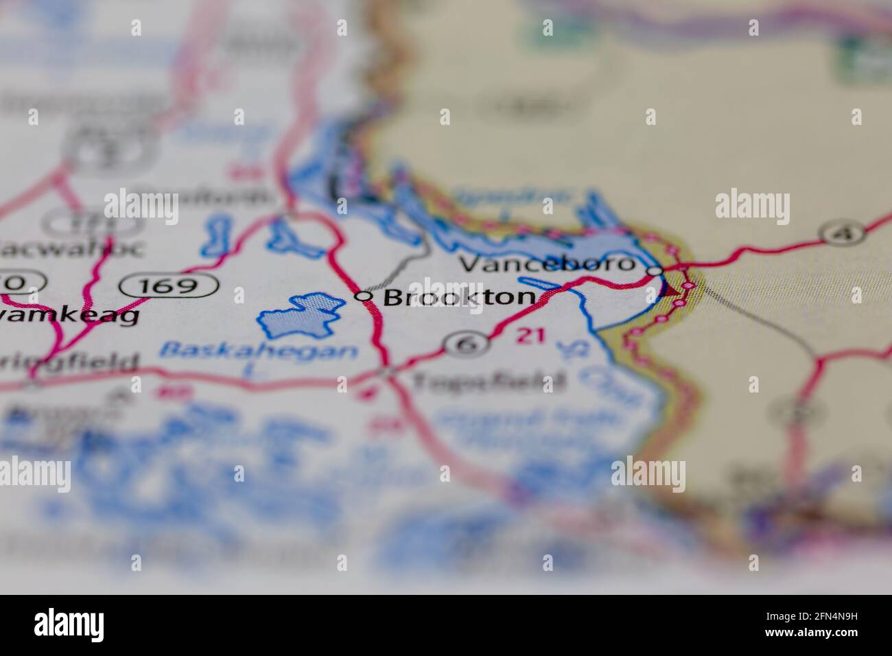Brookton maine map hires stock photography and images Alamy