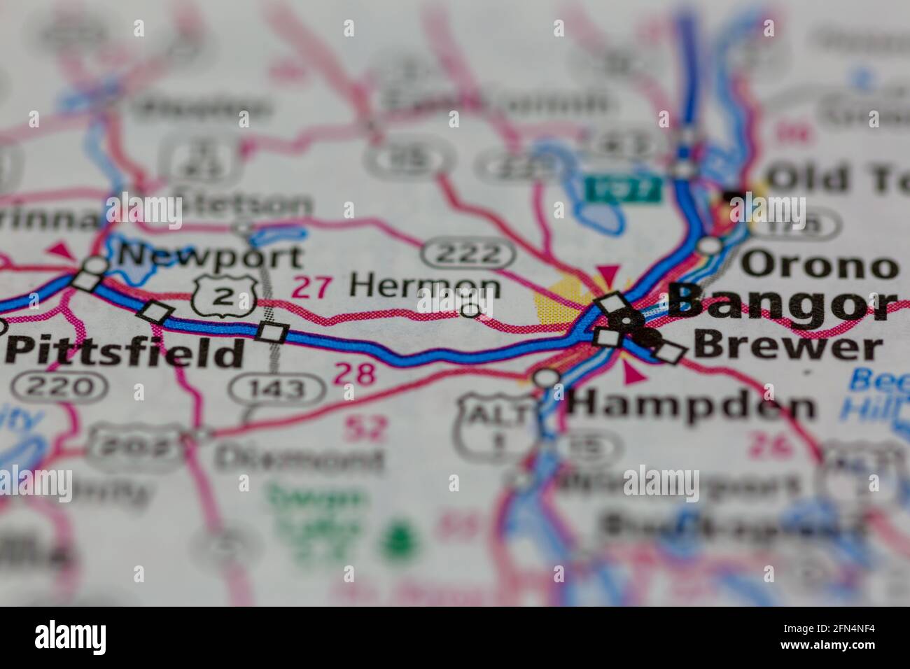 Hermon Maine USA shown on a Geography map or road map Stock Photo Alamy