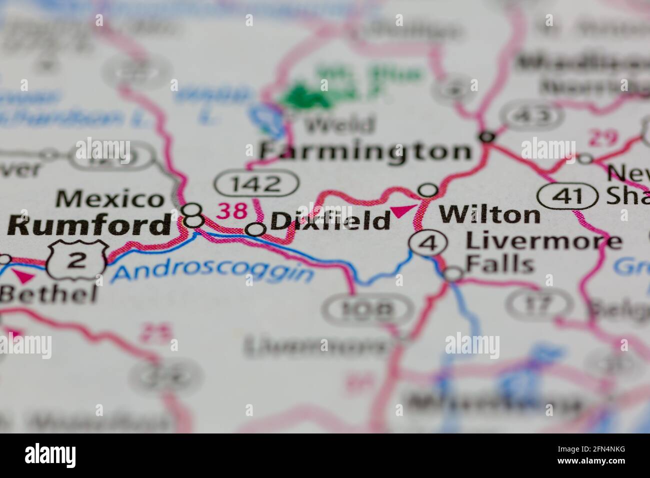Dixfield Maine USA shown on a Geography map or road map Stock Photo Alamy