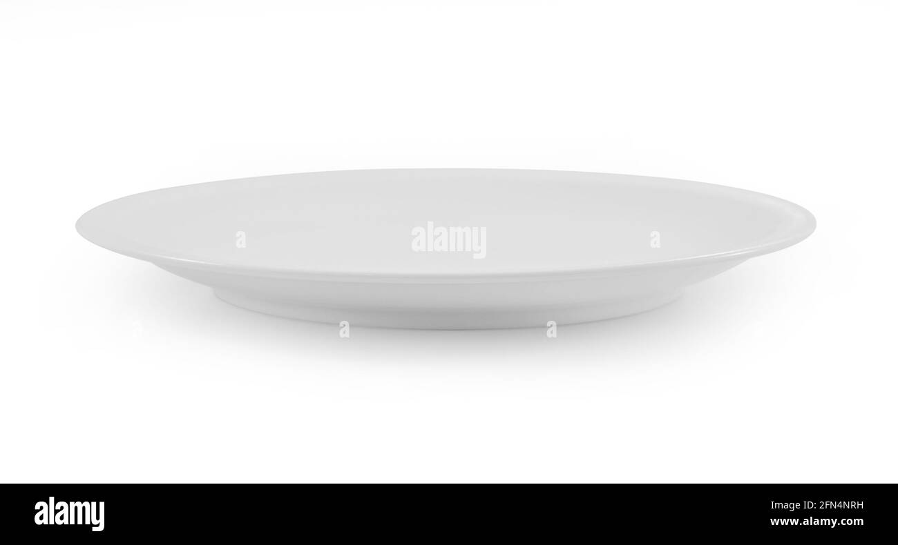 empty white plate on white background Stock Photo - Alamy