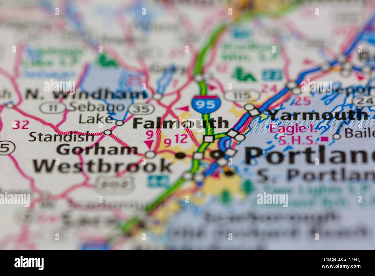 Falmouth maine map hi-res stock photography and images - Alamy