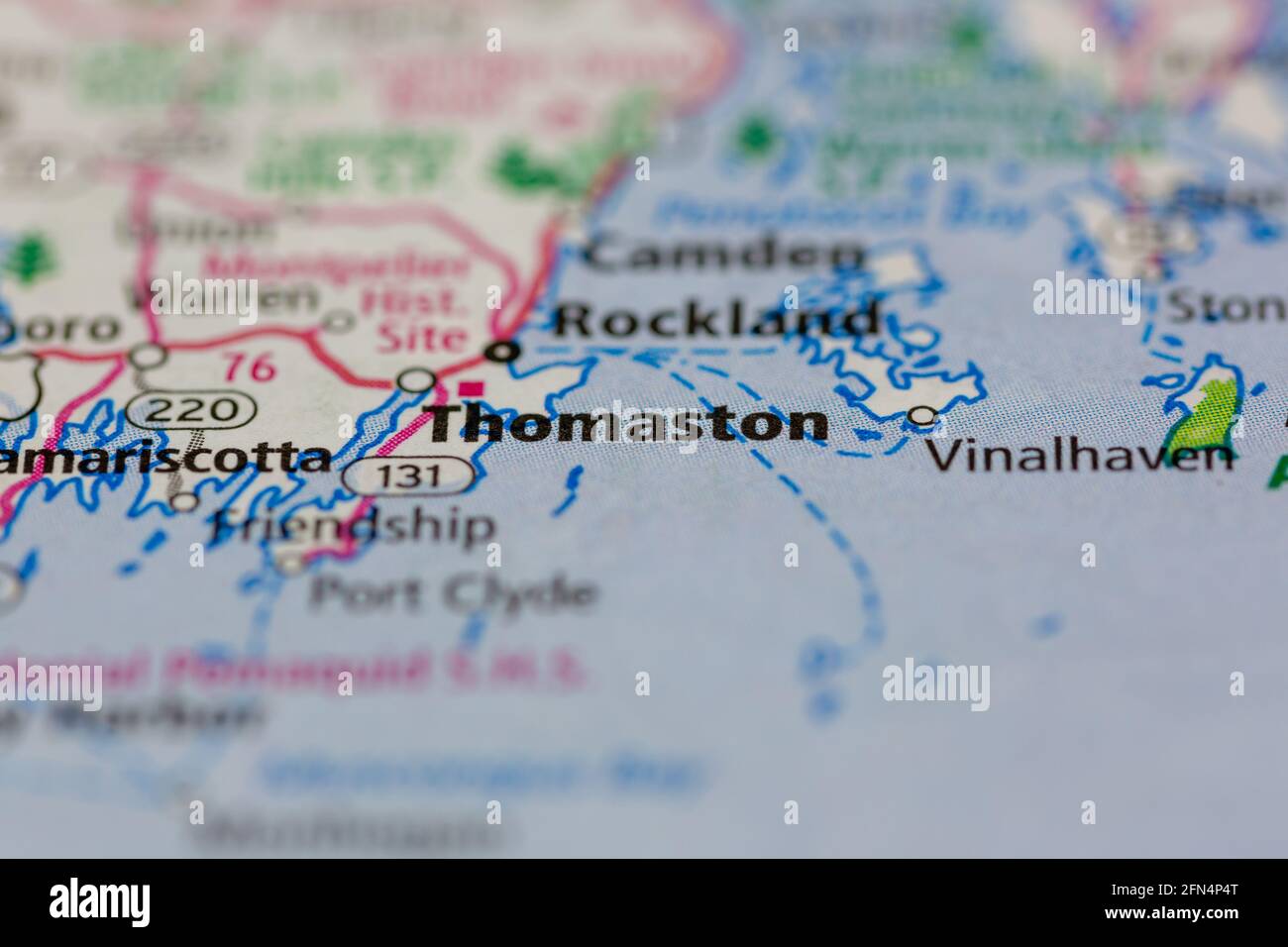 Thomaston Maine USA shown on a Geography map or road map Stock Photo
