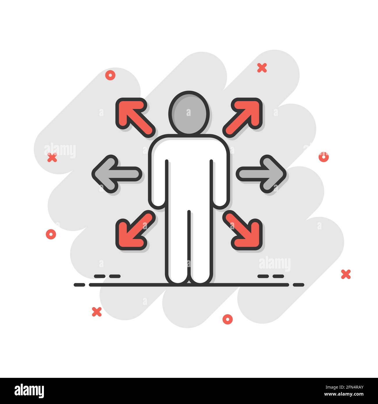 Mind awareness icon in comic style. Idea human cartoon vector ...