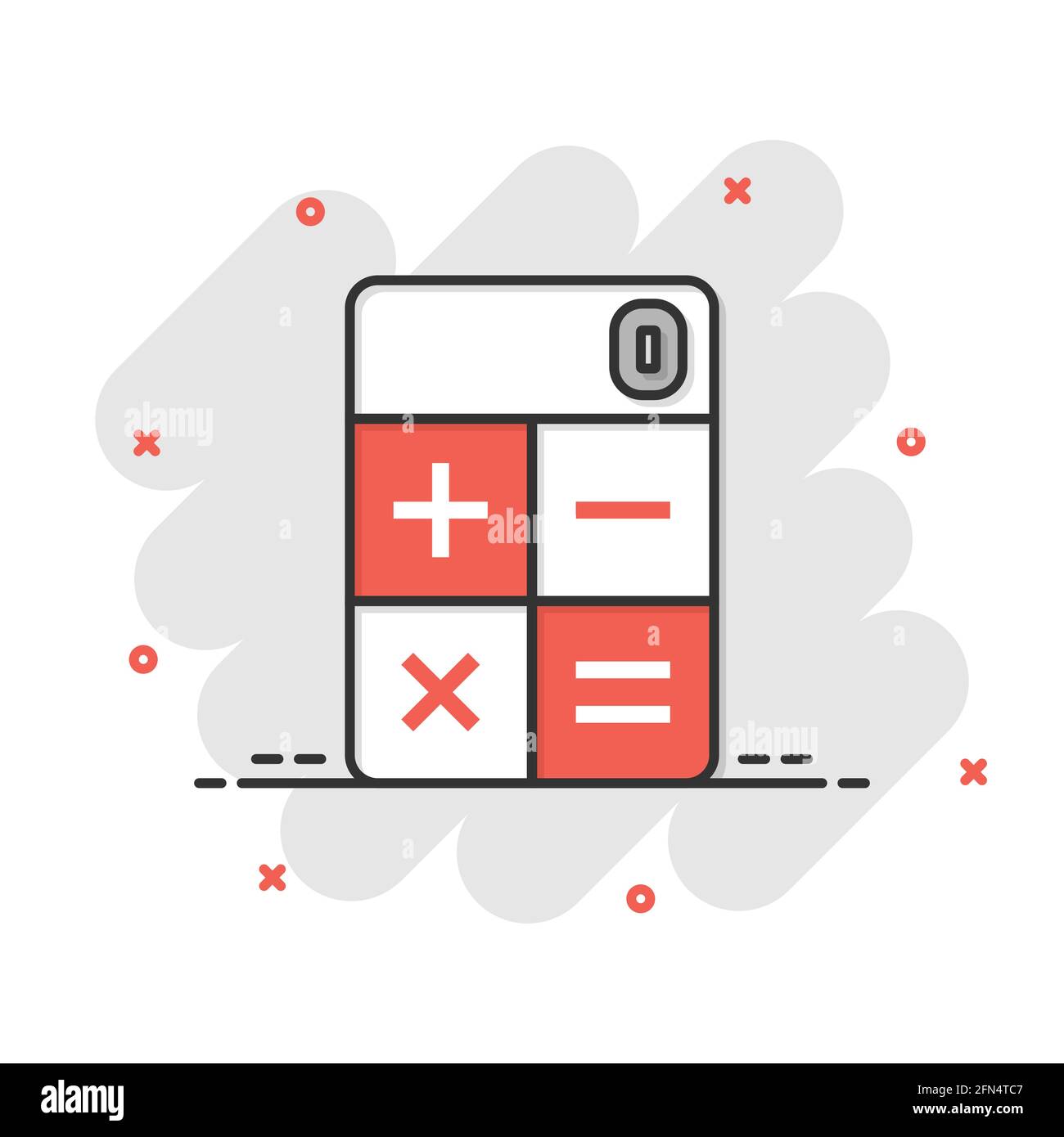 Calculator icon in comic style. Calculate cartoon vector illustration ...