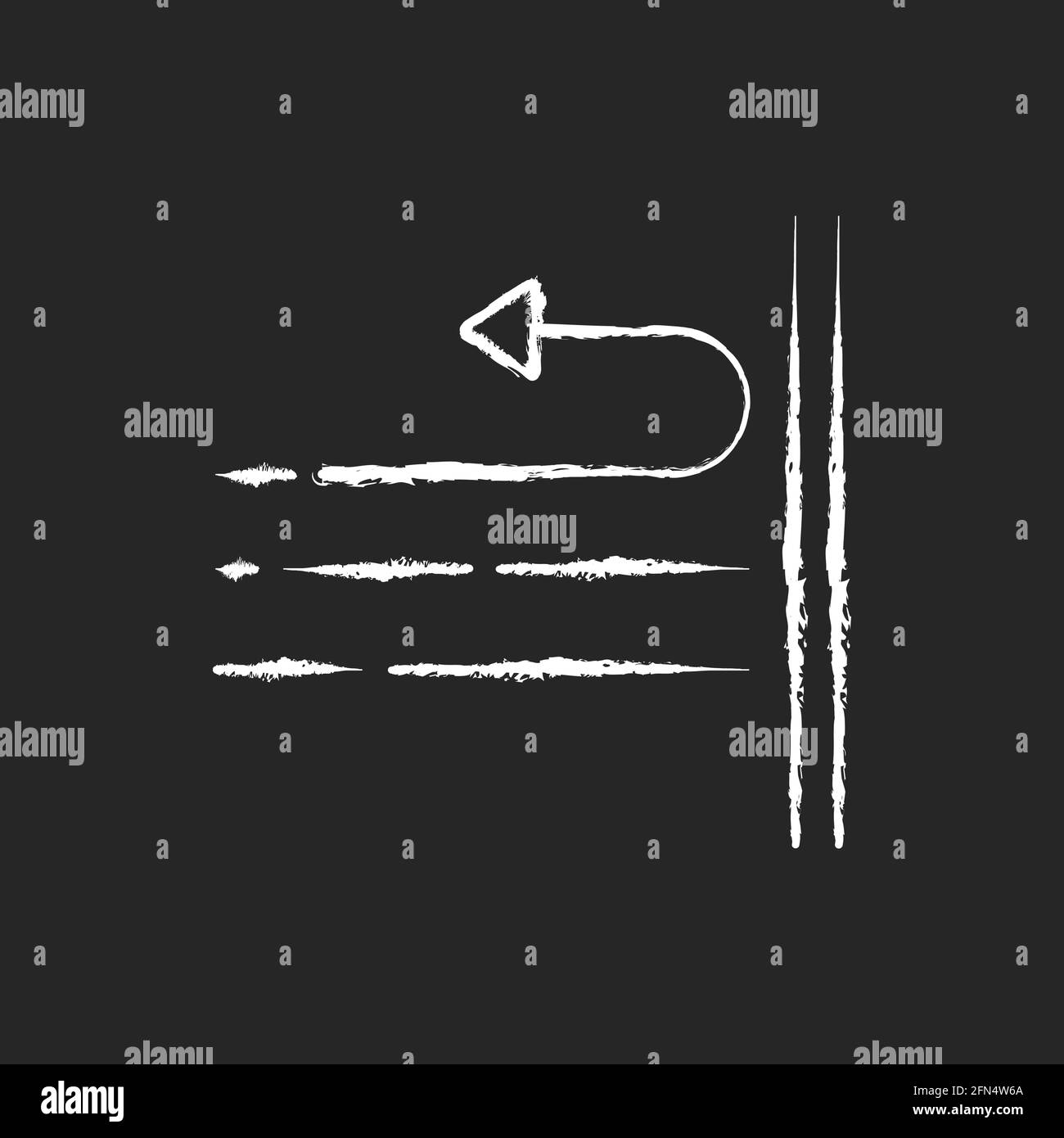 Windproof fabric feature chalk white icon on black background Stock Vector