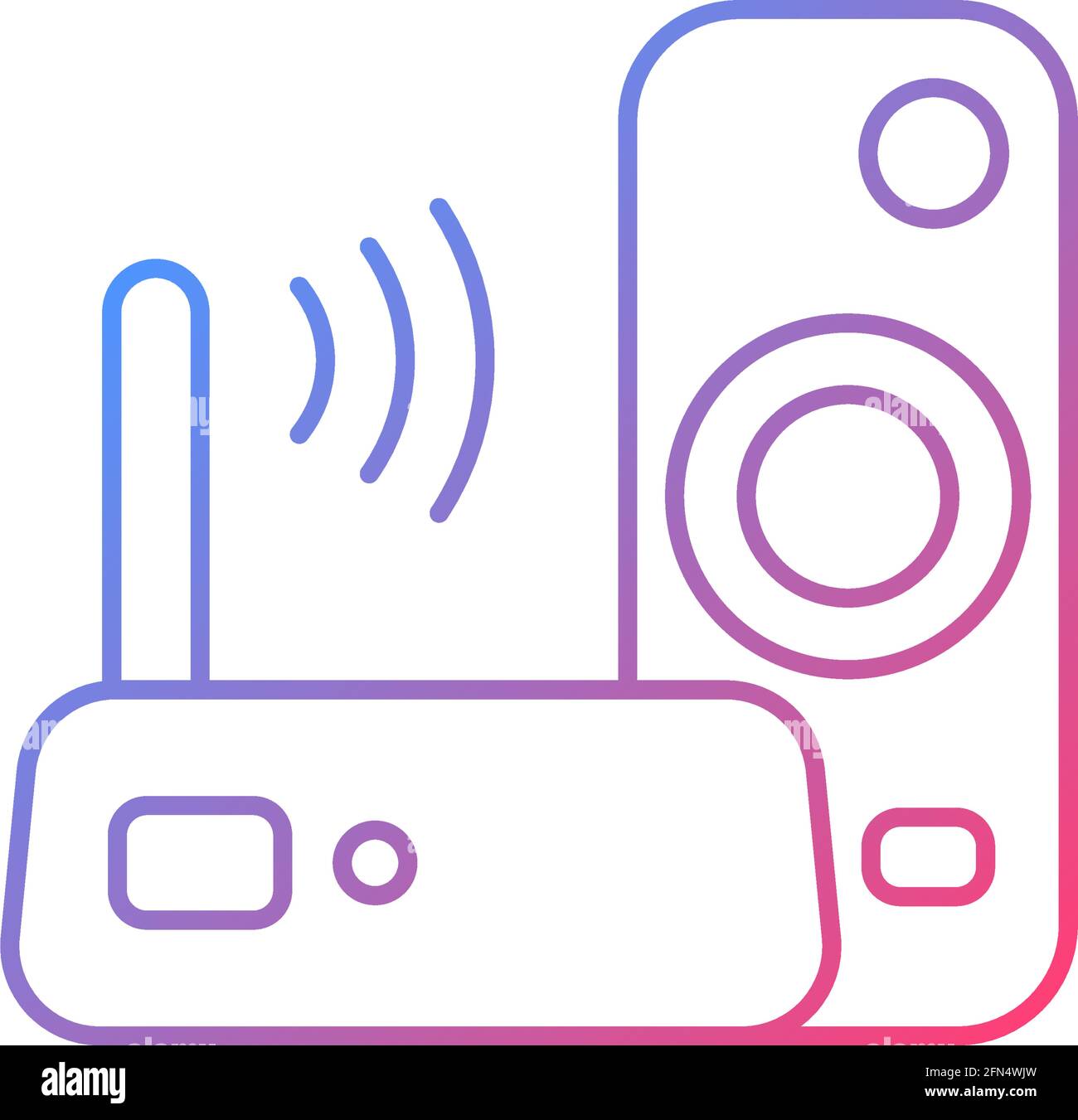 Media streaming device gradient linear vector icon Stock Vector