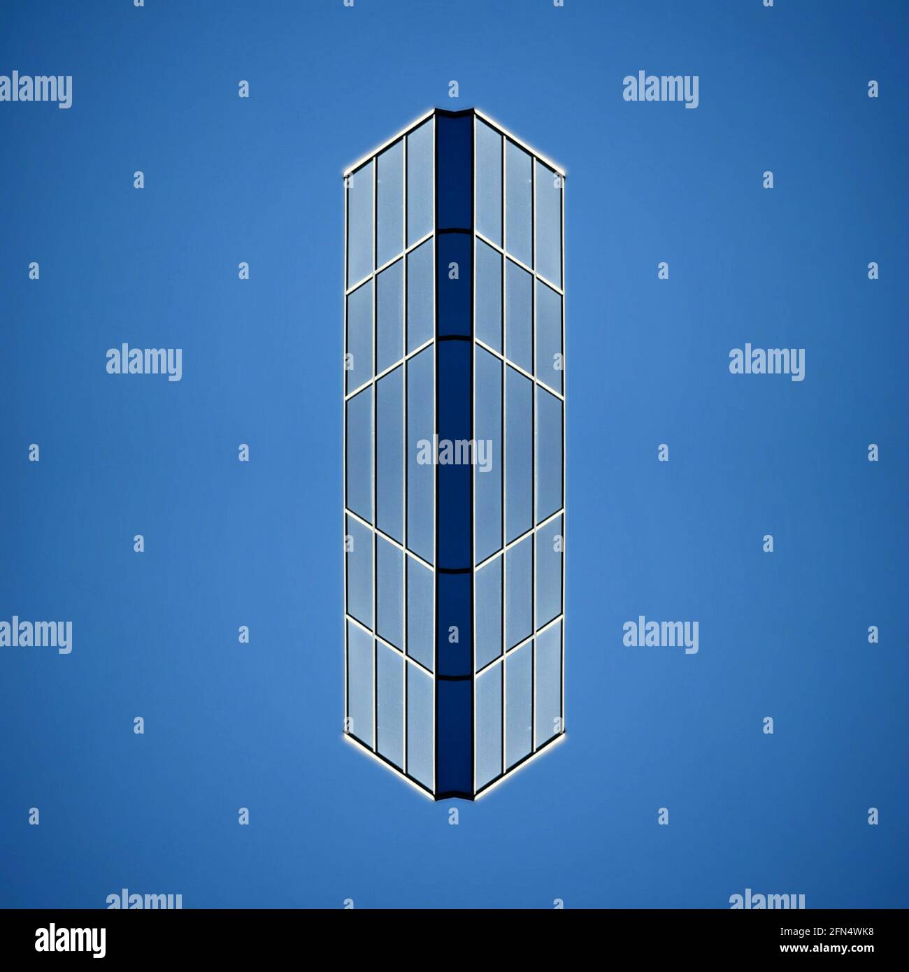Modern architecture symmetrical steel and glass illustration Stock