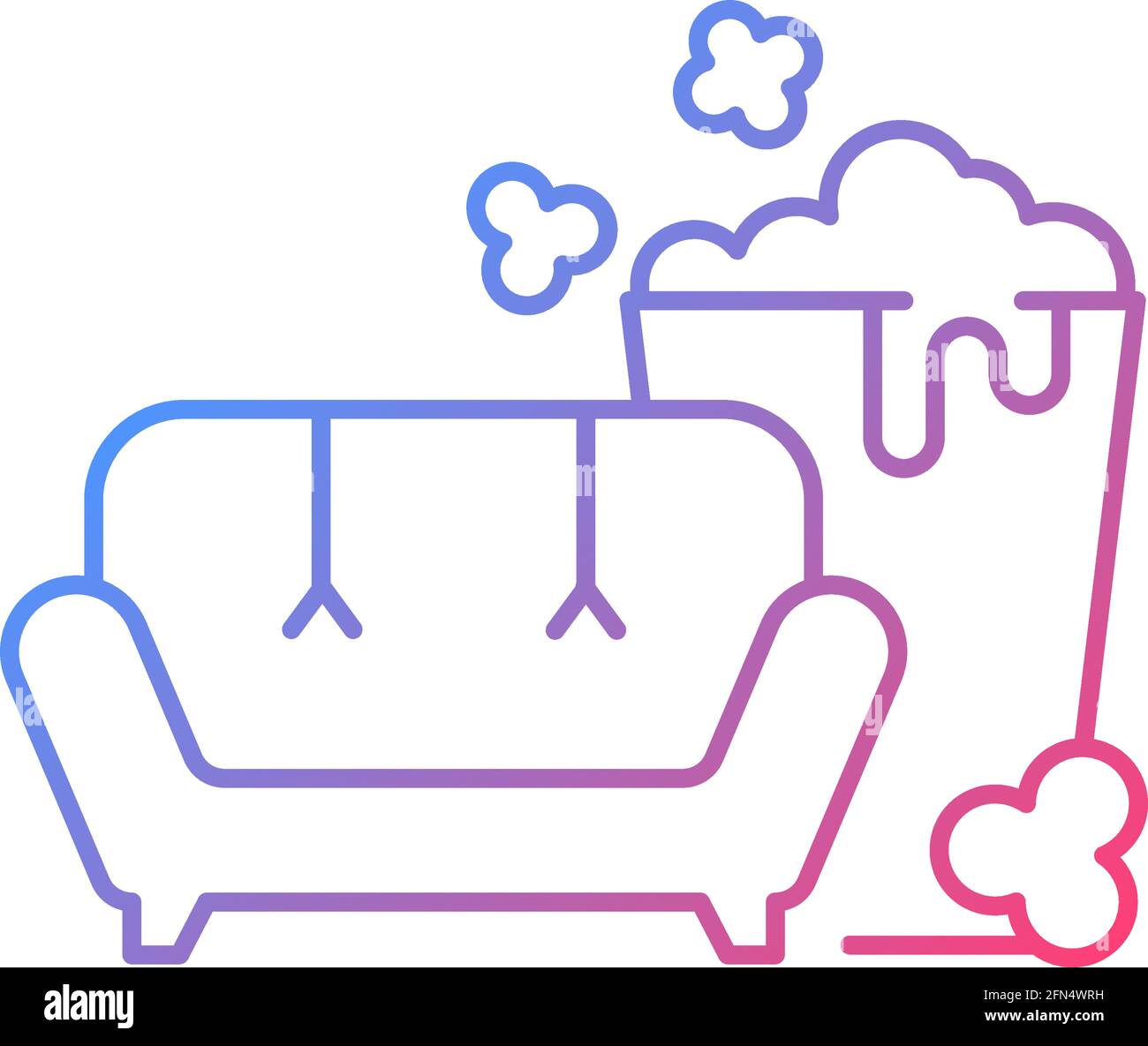 TV series streaming gradient linear vector icon Stock Vector