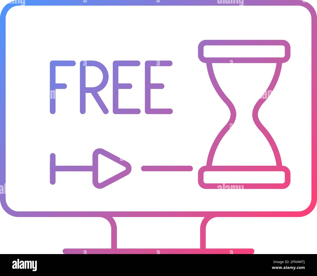 Free trial option gradient linear vector icon Stock Vector