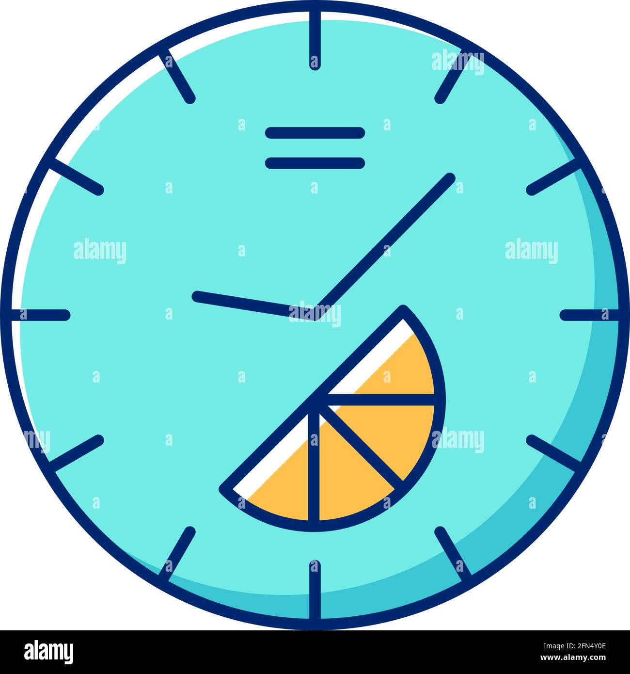 Branded clock RGB color icon Stock Vector