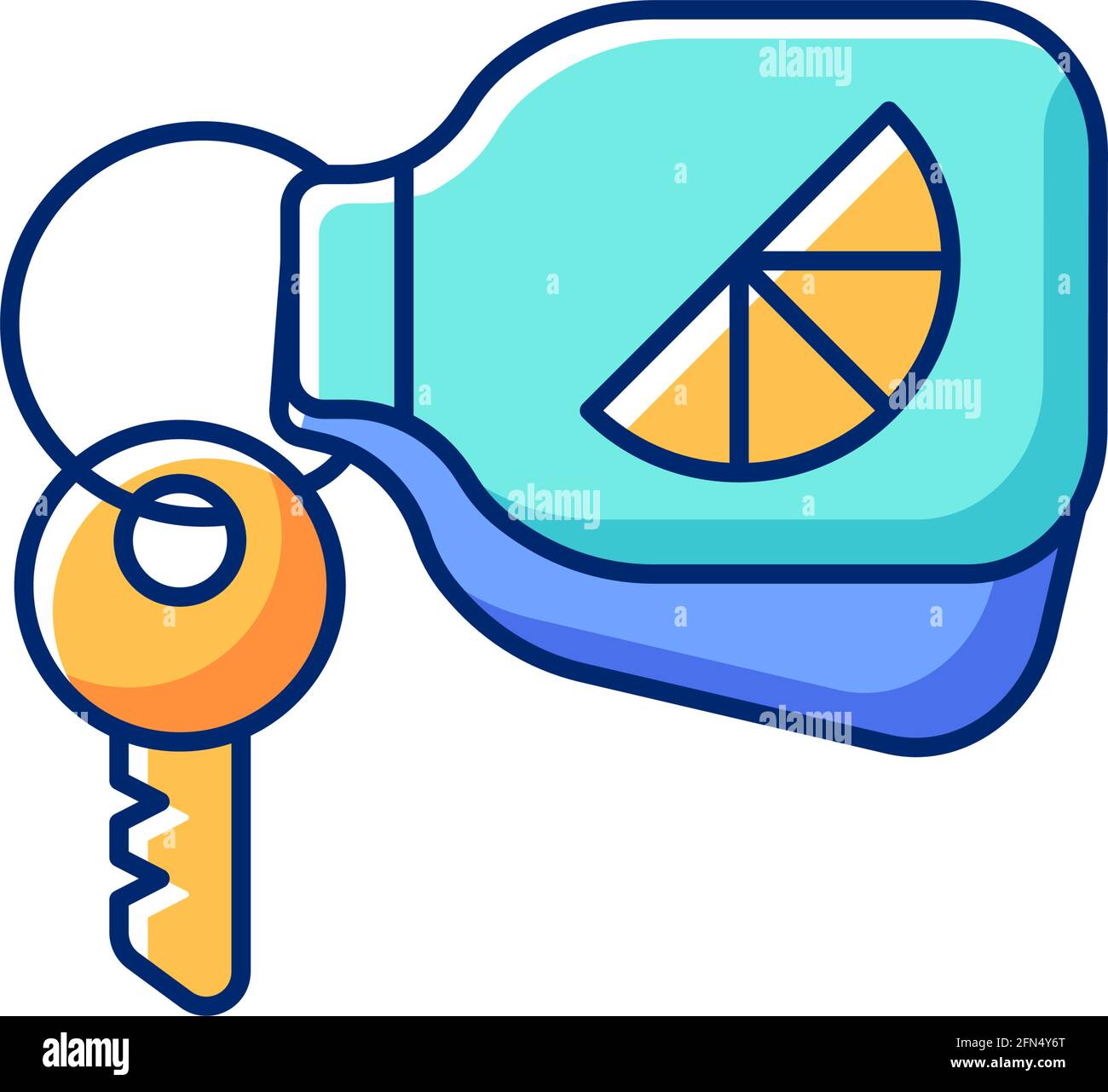 Branded keyring RGB color icon Stock Vector