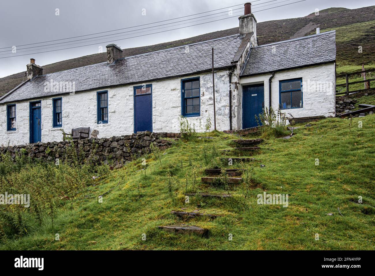 The miners cottage at Wanlockhead, the highest village in Scotland and a historic mining town for lead, gold, silver and zinc Stock Photo
