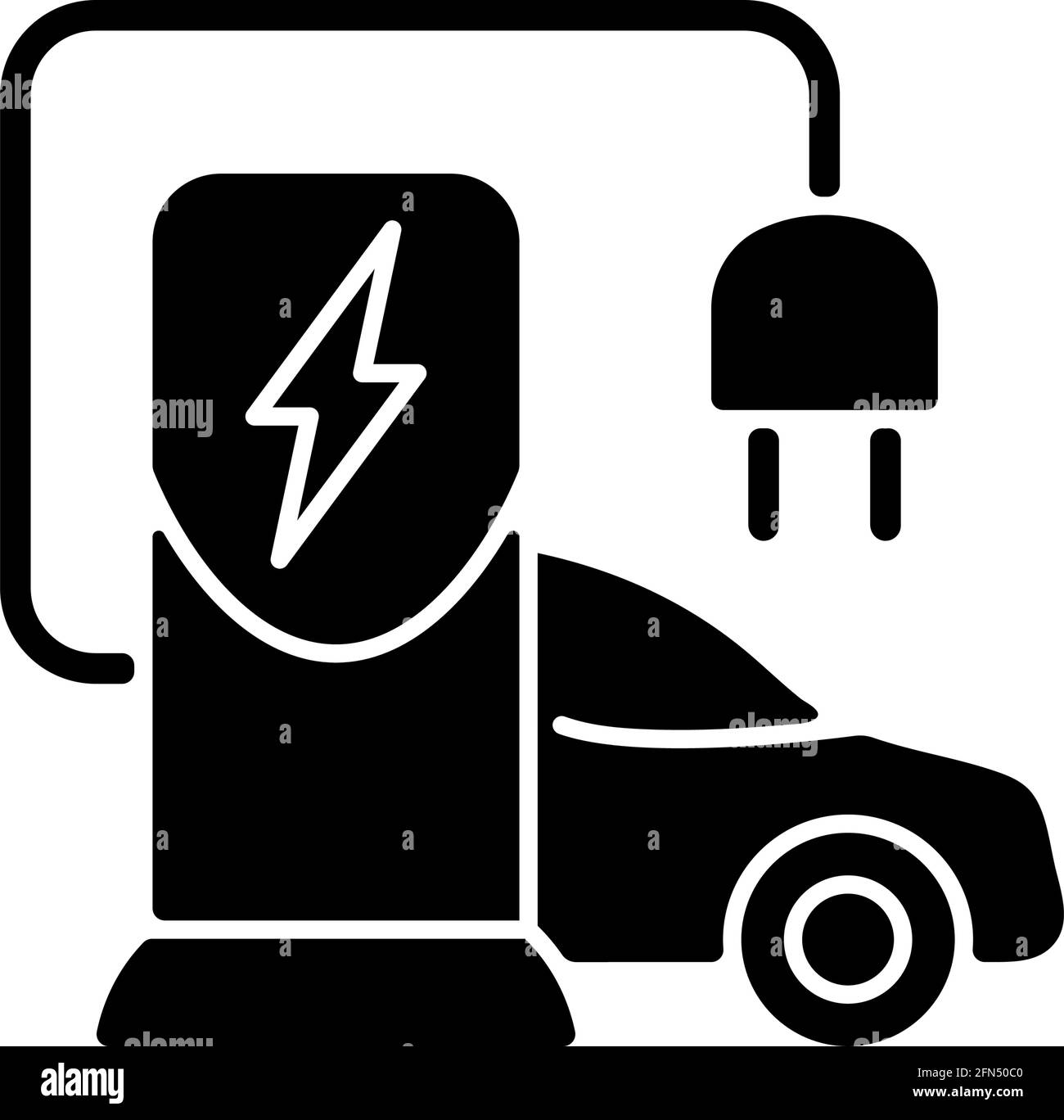 EV charging station black glyph icon Stock Vector Image & Art Alamy