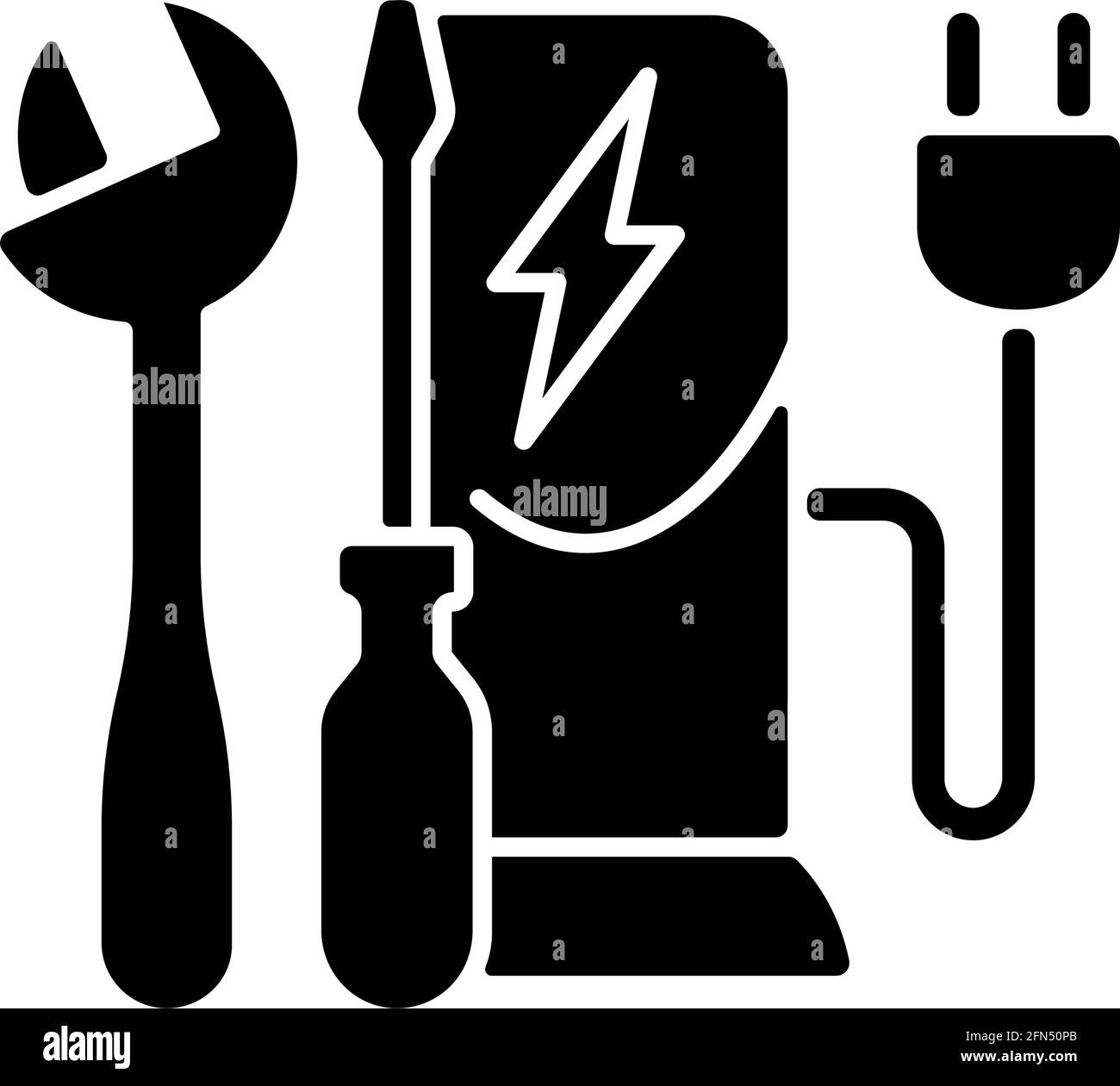 Charging station maintenance black glyph icon Stock Vector Image & Art ...