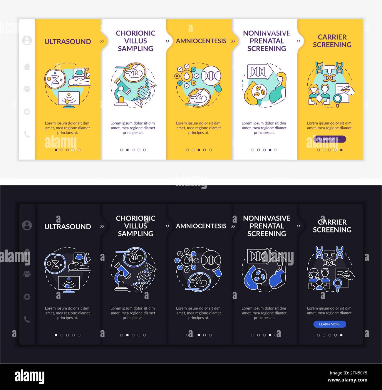 Genetic diseases diagnostics onboarding vector template Stock Vector