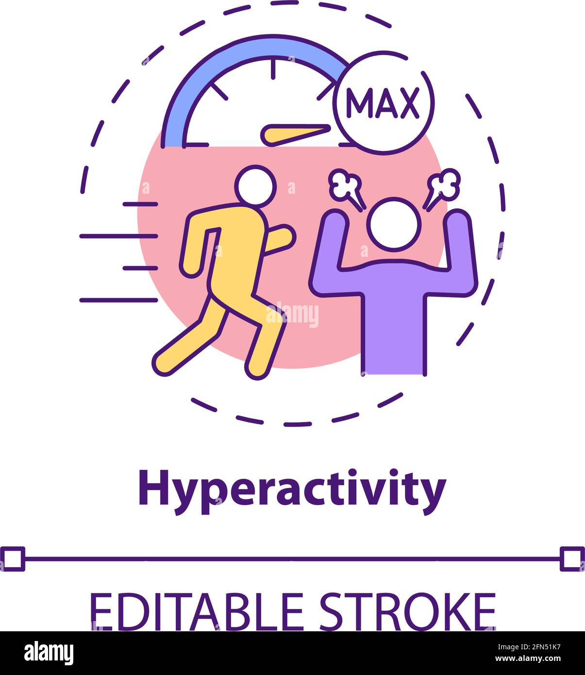 Hyperactivity concept icon Stock Vector