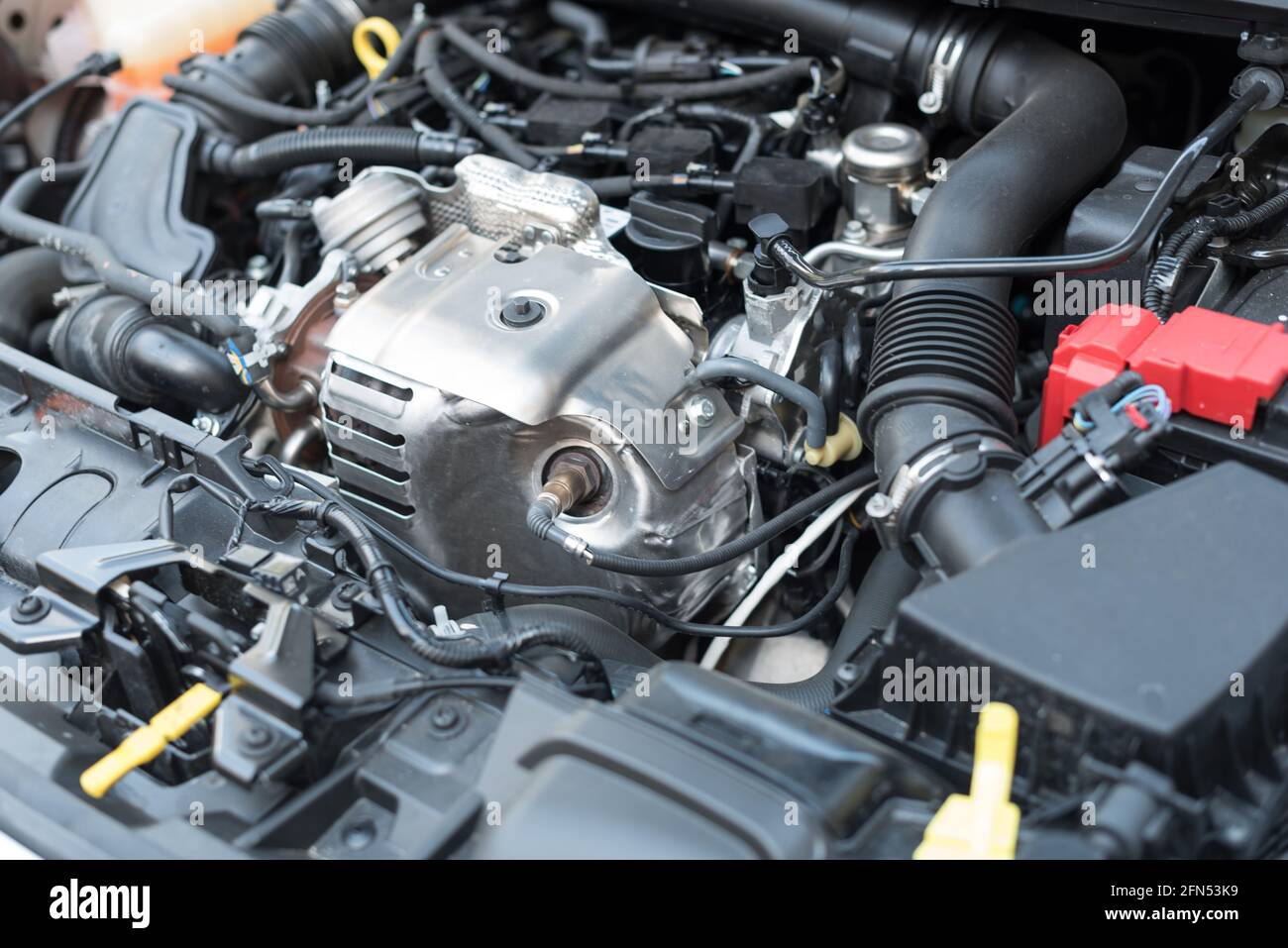 View of clean engine compartment Stock Photo Alamy