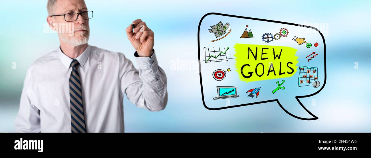 Businessman drawing goals hi-res stock photography and images - Alamy