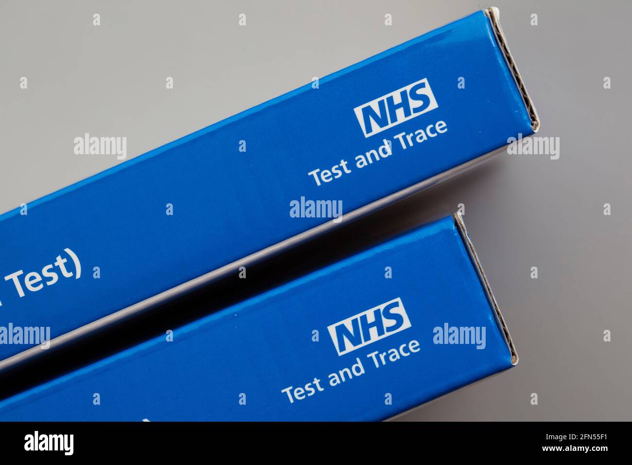 LONDON, UK May 2021 NHS Test and Trace Covid19 Home Test Kit Stock