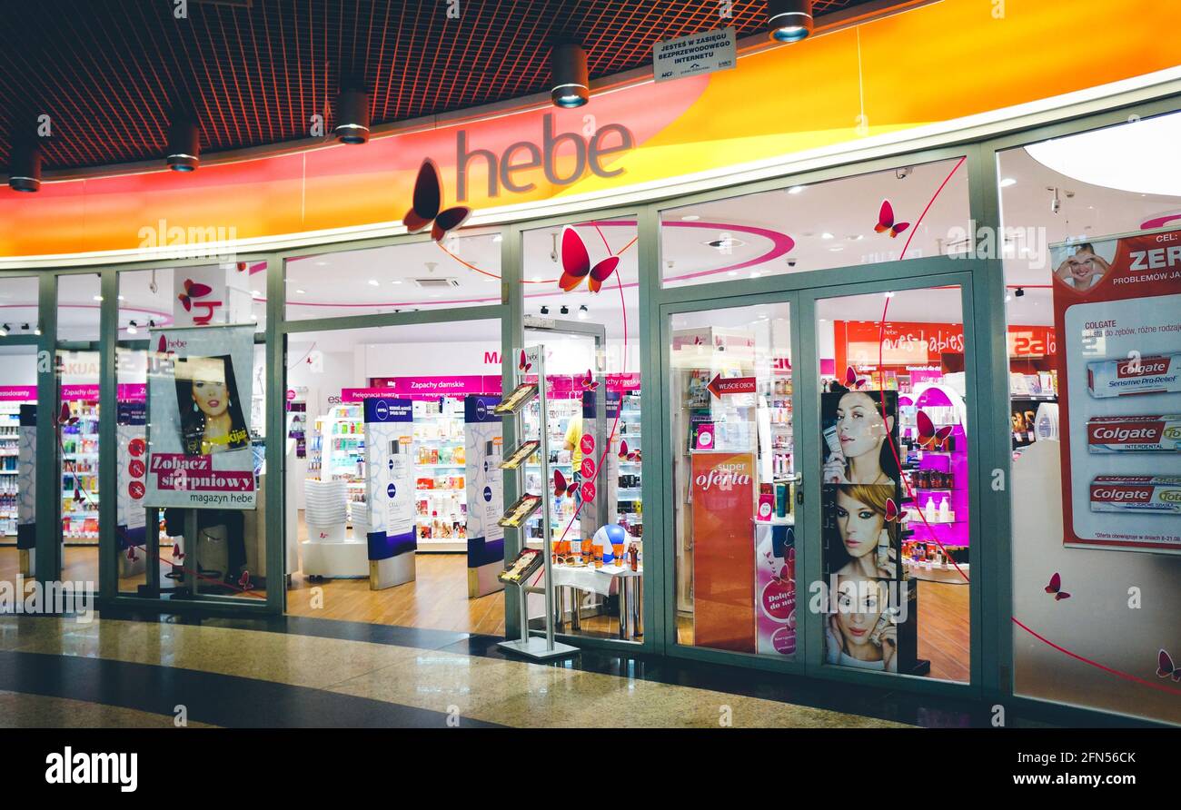 POZNAN, POLAND - Oct 27, 2016: Cosmetics store Hebe at the shopping mall  Kupiec Poznanski Stock Photo - Alamy