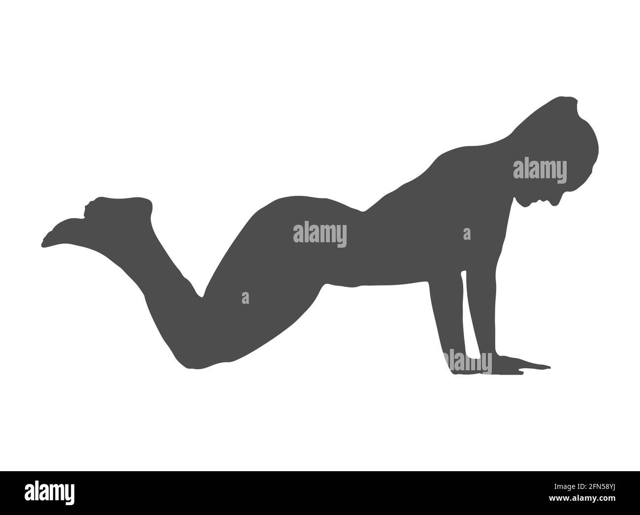 Silhouette of an athlete. Sports training. Vector illustration, flat ...