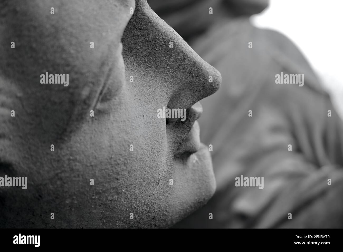 Close up of the historic group of public sculptures by Albert Hodge