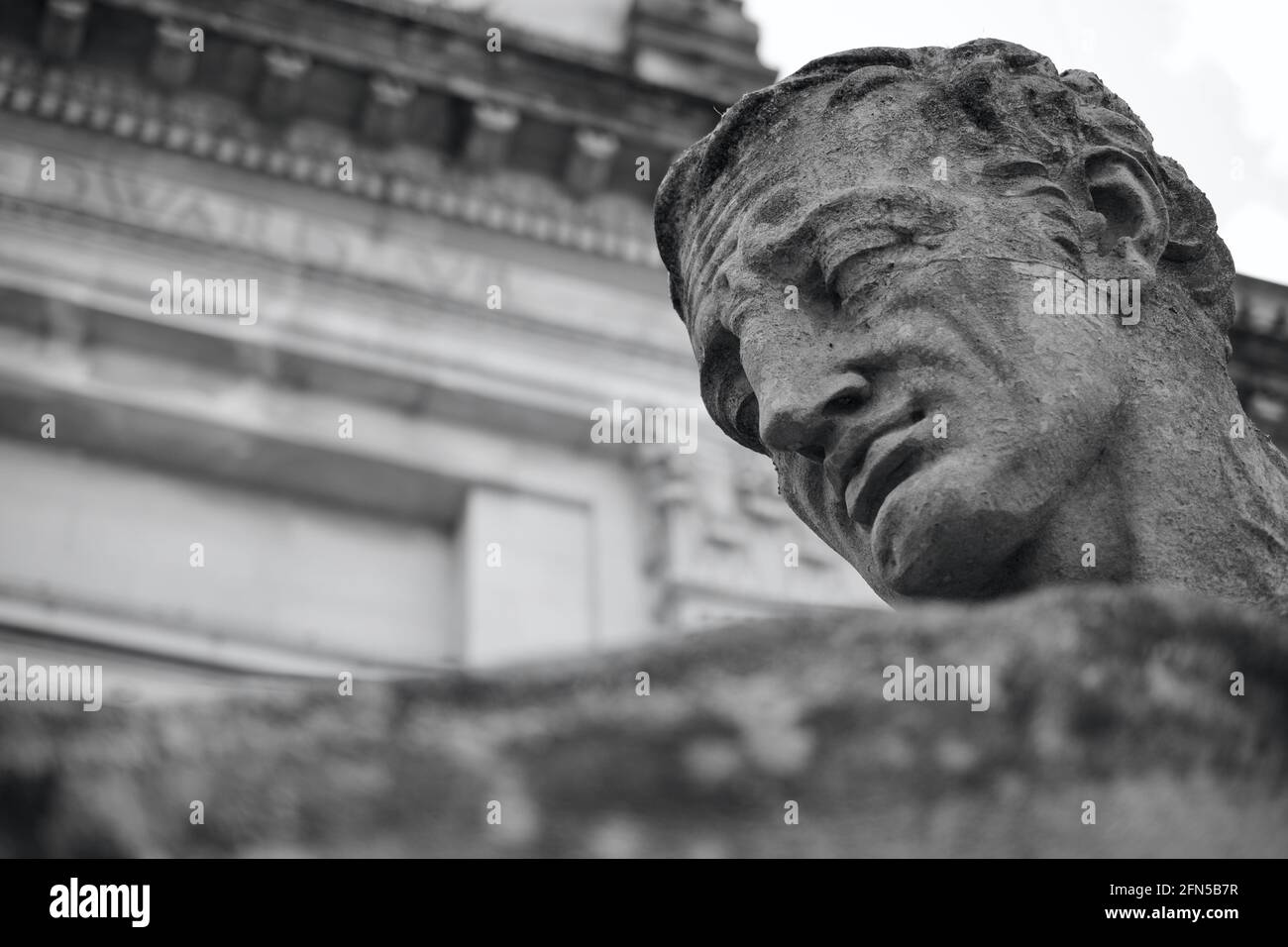 Close up of the historic group of public sculptures by Albert Hodge