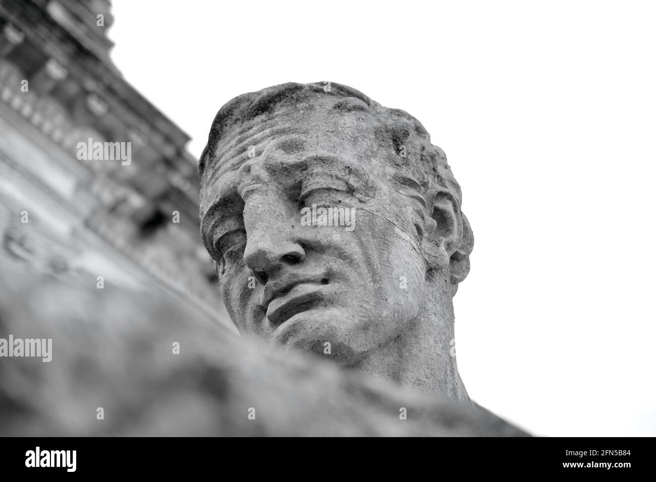 Close up of the historic group of public sculptures by Albert Hodge