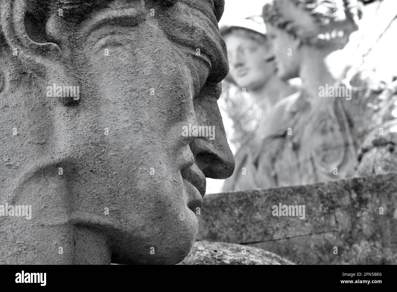 Close up of the historic group of public sculptures by Albert Hodge