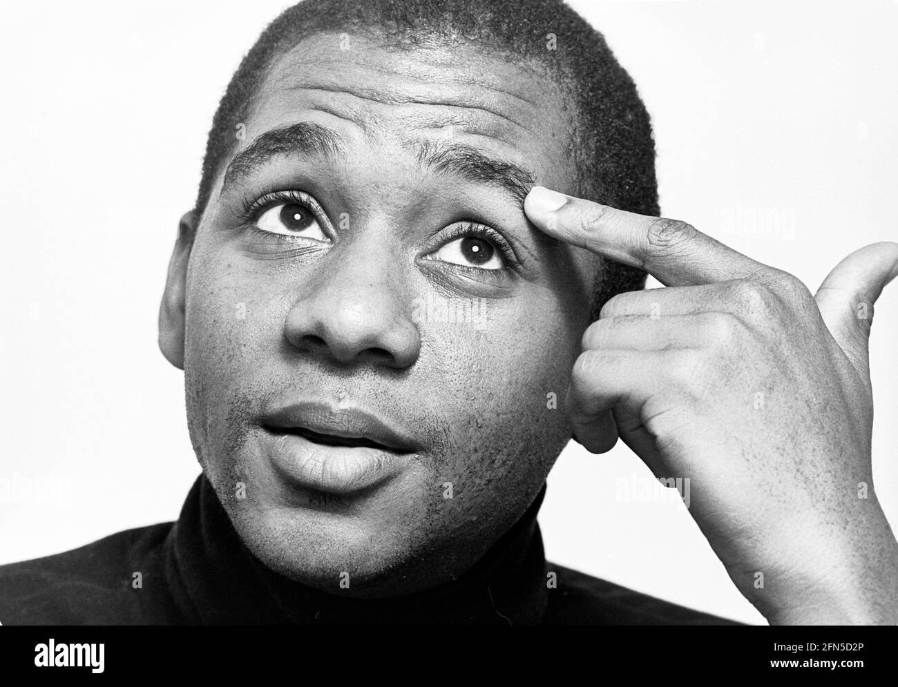 American jazz saxophonist Branford Marsalis gestures in an interview. 07.03.1991 - Christoph Keller Stock Photo