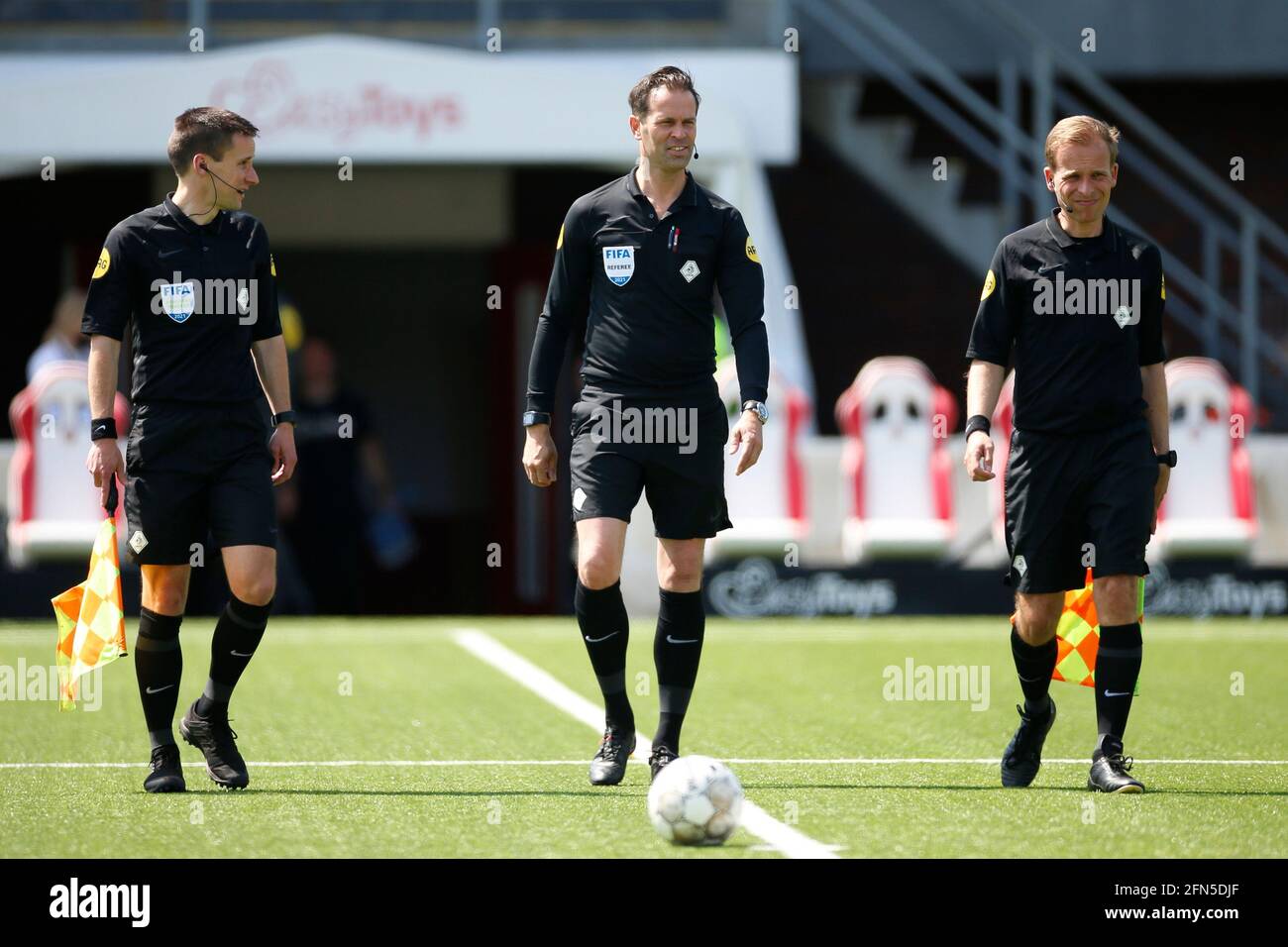 EMMEN NETHERLANDS MAY 13: Assistent referee Rens Bluemink Referee