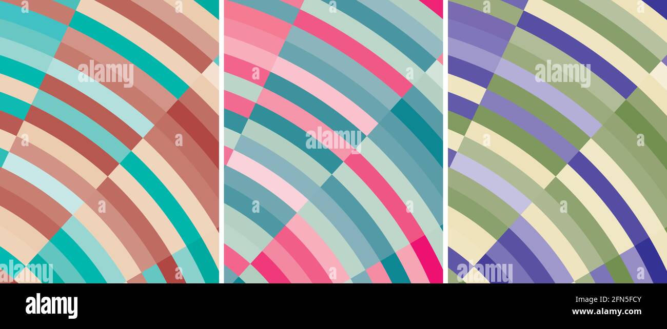 Set of abstract vertical retro backgrounds with color stripes Stock Photo