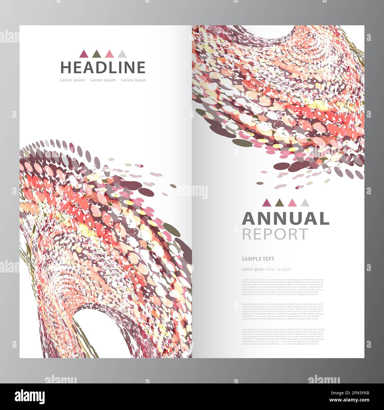 Annual colorful business report template design layout Stock Vector ...
