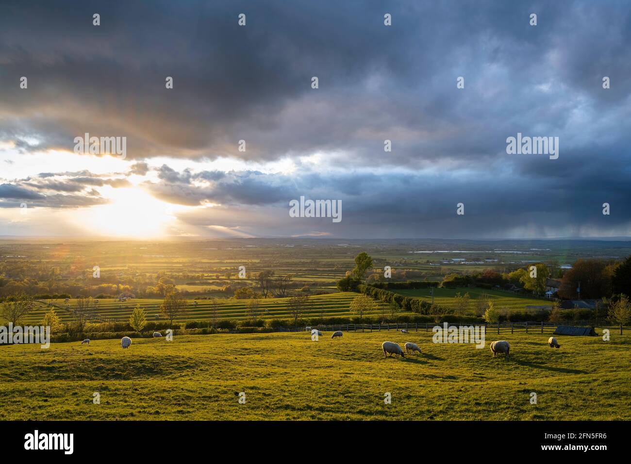 View over Saintbury, Cotswolds, Gloucestershire, England. Stock Photo