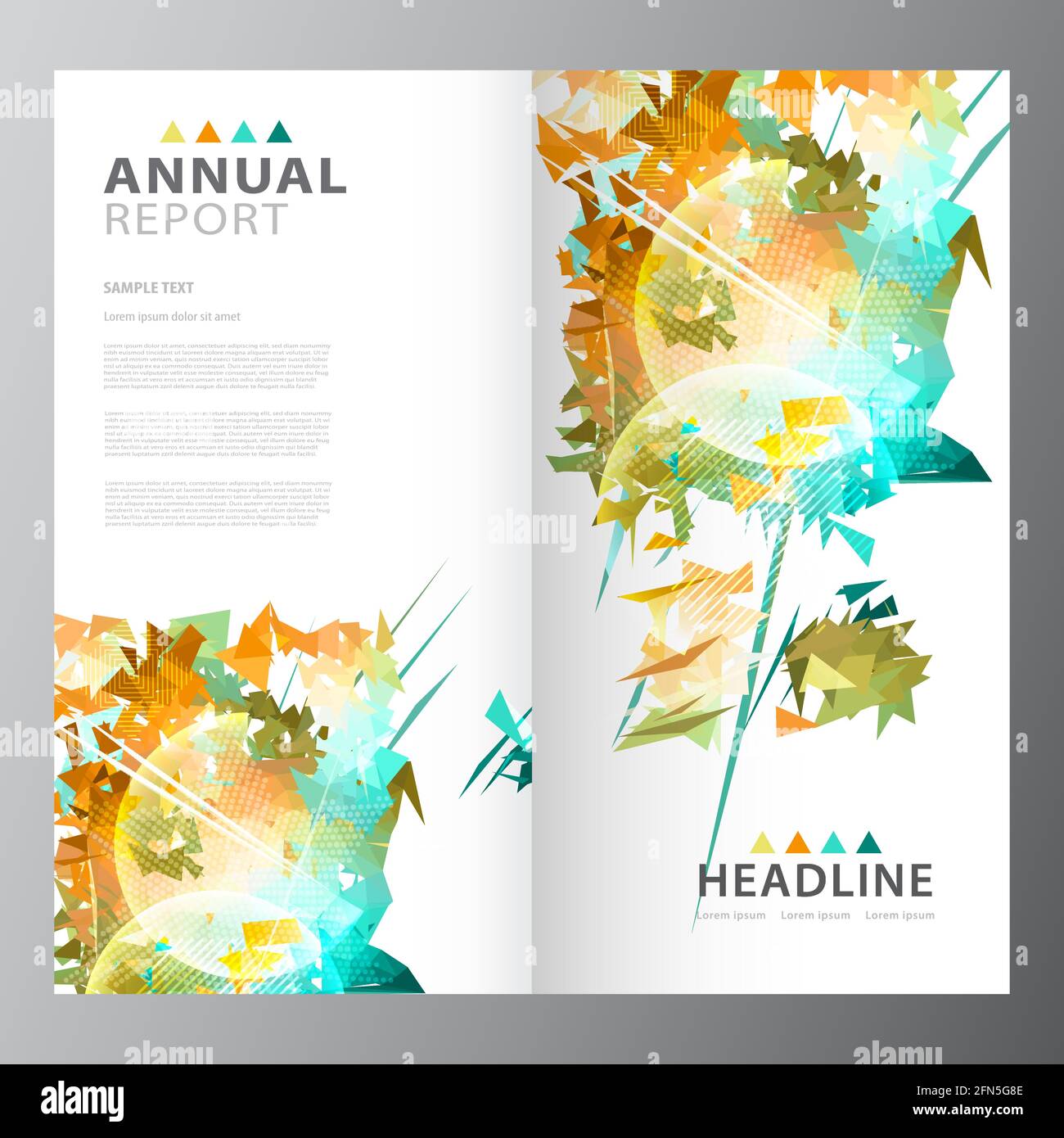 Annual business report brochure layout template Stock Vector
